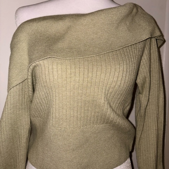 Wild Fable Sage Off-Shoulder Sweater - Picture 2 of 3